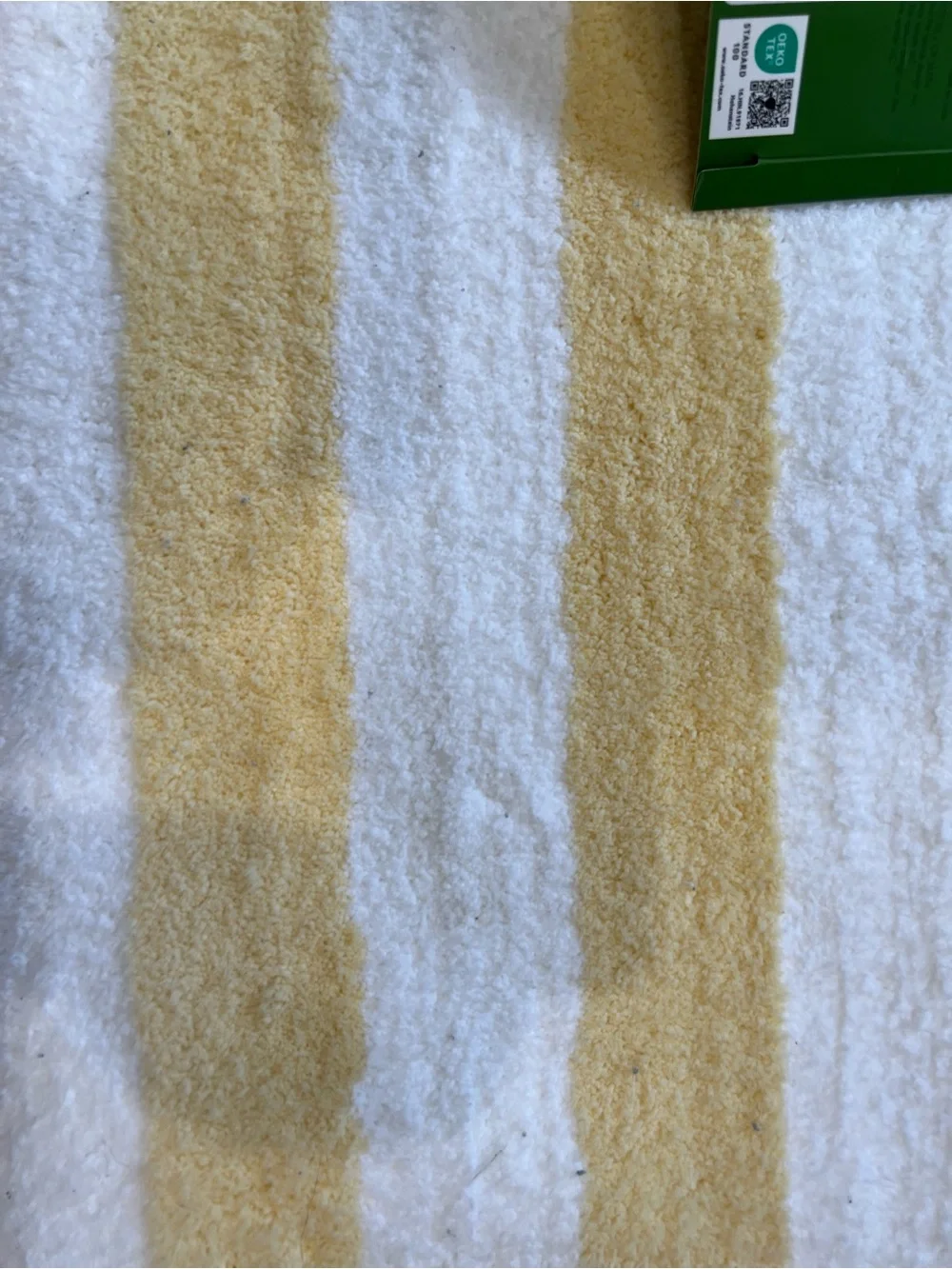 Kate Spade 20x32 Butter Yellow & White Stripe Bath Rug